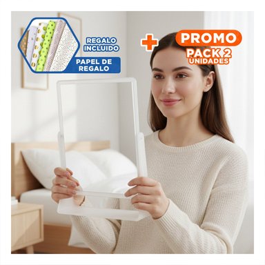 PACK2 SUPERFICIE REFLECTANTE RECTANGULAR DOBLE MODERNA 18X15CM HOGAR Y+PAPEL REGALO - 1