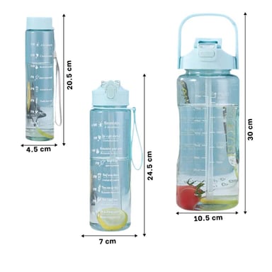 PACK6 JARRA TRIO TRANSPARENTE CELESTE CLARO MANTIENE BEBIDAS FRIAS Y CALIENTES Y+REGALO STICKER - 4