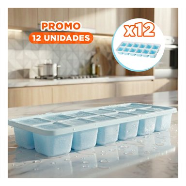 PACK12 DISPENSADOR PRACTICO DE HIELO UNIFORME CELESTE - 1