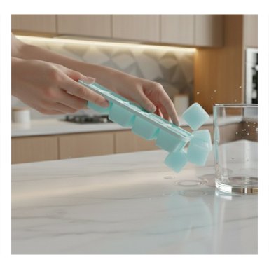 PACK12 DISPENSADOR PRACTICO DE HIELO UNIFORME CELESTE - 3