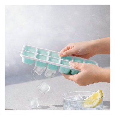 PACK12 DISPENSADOR PRACTICO DE HIELO UNIFORME CELESTE - 5