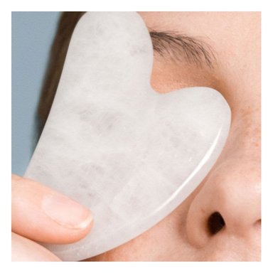 MODELO GUA SHA DE CUARZO PARA ROSTRO EN TONALIDAD BLANCO - 1