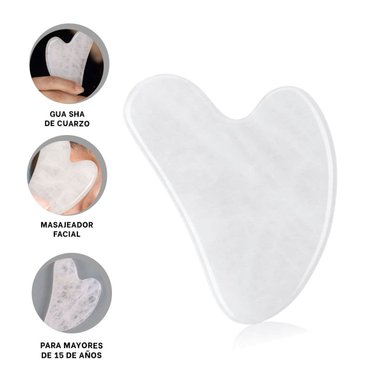 MODELO GUA SHA DE CUARZO PARA ROSTRO EN TONALIDAD BLANCO - 3