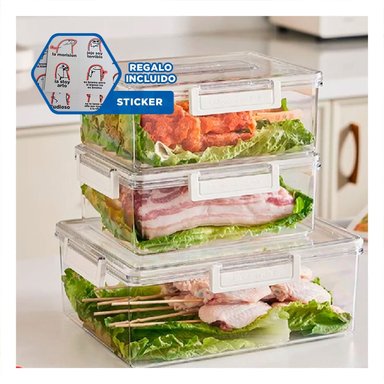 COMBO 3 TRANSPARENTE Y PRACTICO PARA USO DIARIO 700 ML 1700 ML 3300 ML Y+REGALO STICKER - 1