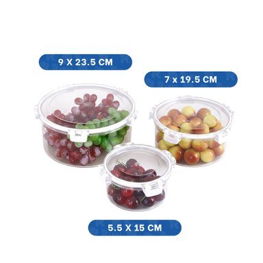 PACK6 BOWLS HERMETICOS PARA REFRIGERADORA FAMILIAR TRANSPARENTE Y+REGALO STICKER - 4