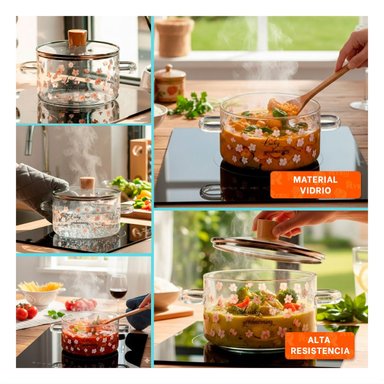 PACK2 CONTENEDOR TERMORESISTENTE PARA COCINA Y SERVICIO 1,8L TRANSPARENTE Y+PAPEL REGALO - 3