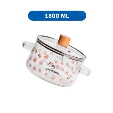 PACK4 CONTENEDOR PRACTICO EN BOROSILICATO PARA USO DIARIO 1,8L TRANSPARENTE Y+PAPEL REGALO - 4