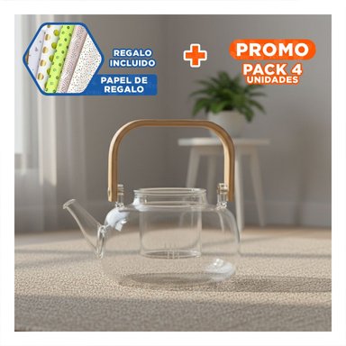 PACK4 CONTENEDOR ELEGANTE PARA USO DIARIO EN COCINA Y MESA TRANSPARENTE Y+PAPEL REGALO - 1