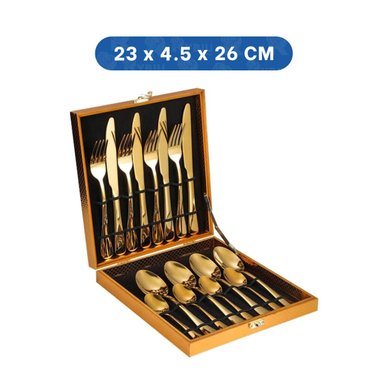 PACK6 LINEA 16 CUBIERTOS COCINA ESTILO ACTUAL DORADO - 4