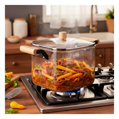 PACK4 VASIJA FUNCIONAL PARA COCINAR Y SERVIR EN MESA 5500ML TRANSPARENTE Y+REGALO STICKER - 5