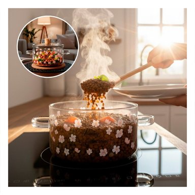 RECIPIENTE PRACTICO PARA PREPARAR ALIMENTOS CALIENTES 1,8L TRANSPARENTE Y+POST IT - 2