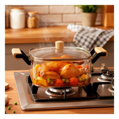 PACK2 HERVIDOR CON TAPA DE BOROSILICATO Y ASA DE MADERA 3500ML TRANSPARENTE - 3