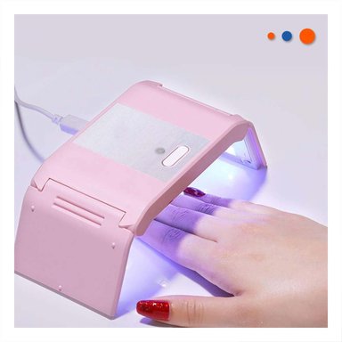 SOPORTE PARA UÑAS PORTATIL ROSADO COMPACTO Y MODERNO PARA MANI PEDICURE Y+LIGAS REGALO - 1