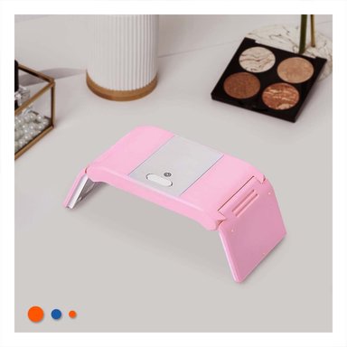 SOPORTE PARA UÑAS PORTATIL ROSADO COMPACTO Y MODERNO PARA MANI PEDICURE Y+LIGAS REGALO - 2