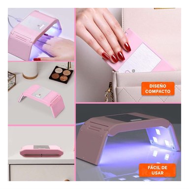 PACK2 EXPOSITOR PARA UÑAS PORTATIL ROSADO MODERNA Y PEQUENA PARA SECADO Y+PAPEL REGALO - 3