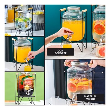 EQUIPO PARA BEBIDA 4L CON BASE METALICA NEGRO TRANSPARENTE Y+POST IT - 1