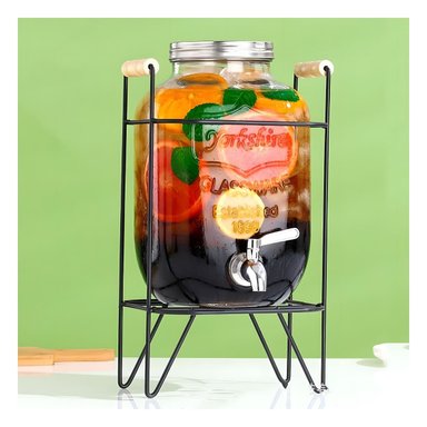 EQUIPO PARA BEBIDA 4L CON BASE METALICA NEGRO TRANSPARENTE Y+POST IT - 3