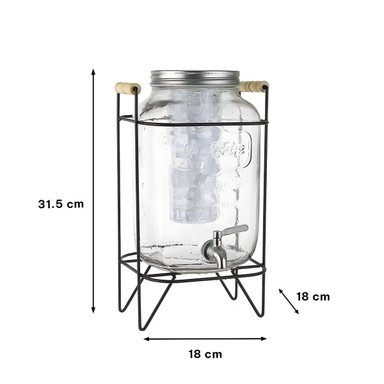 EQUIPO PARA BEBIDA 4L CON BASE METALICA NEGRO TRANSPARENTE Y+POST IT - 4