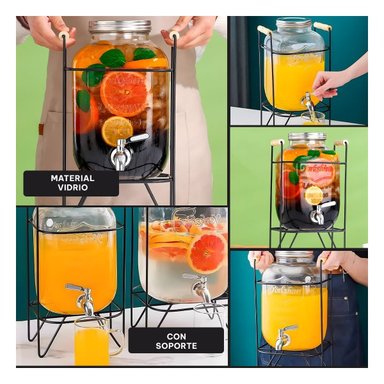 EQUIPO PARA BEBIDA 4L CON BASE METALICA NEGRO TRANSPARENTE Y+POST IT - 5