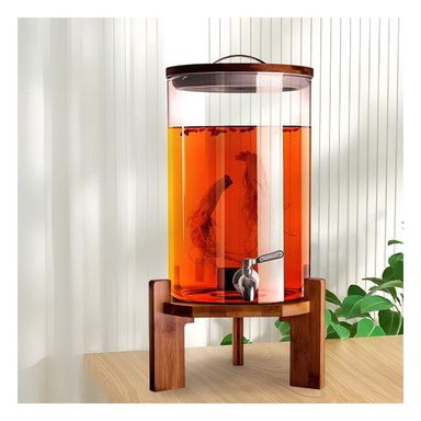 ORGANIZADOR DE BEBIDA 10L CON BASE DE MADERA TRANSPARENTE HOGAR Y+POST IT - 2