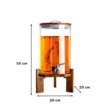 ORGANIZADOR DE BEBIDA 10L CON BASE DE MADERA TRANSPARENTE HOGAR Y+POST IT - 4
