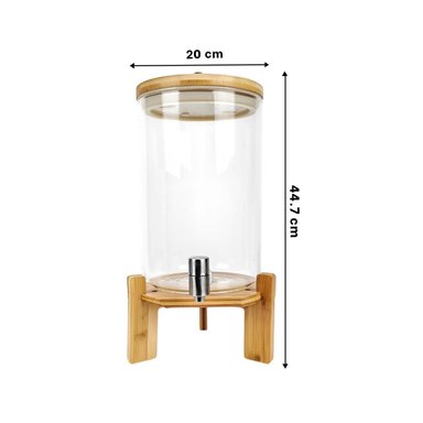 PACK2 JARRA 8L CON BASE DE MADERA TRANSPARENTE FUNCIONAL PARA MESA DE SERVICIO Y+PAPEL REGALO - 4