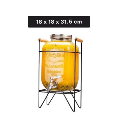 PACK4 MODELO CLASICO DISPENSADOR DE BEBIDA 4L NEGRO TRANSPARENTE Y+PAPEL REGALO - 4