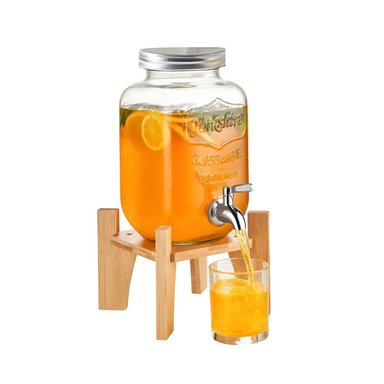 PACK2 TANQUE PARA HOGAR 4L CON BASE DE MADERA Y TAPA METAL TRANSPARENTE Y+REGALO STICKER - 2