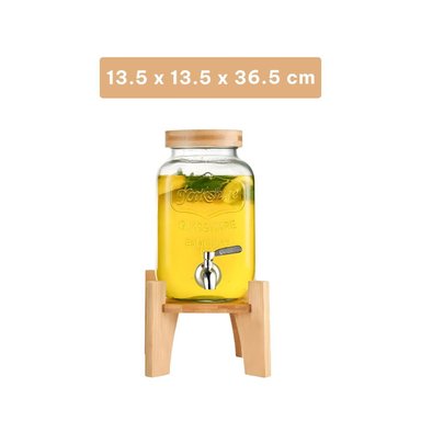 PACK2 TANQUE PARA HOGAR 4L CON BASE DE MADERA Y TAPA METAL TRANSPARENTE Y+REGALO STICKER - 4