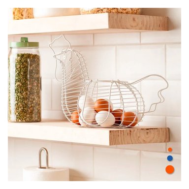 PACK6 COMPLEMENTO DECORATIVO PARA HUEVOS CON ASA BLANCO FIGURA GALLINA Y+PAPEL REGALO - 5