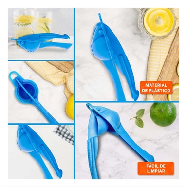 PACK12 TRITURADOR CASERO DE LIMON PLASTICO CELESTE PARA JUGOS Y REFRESCOS Y+PAPEL REGALO - 2