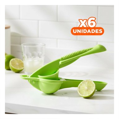 PACK6 TRITURADOR CITRICO PLASTICO VERDE LIMON COMPACTO Y FACIL DE LIMPIAR Y+REGALO STICKER - 1