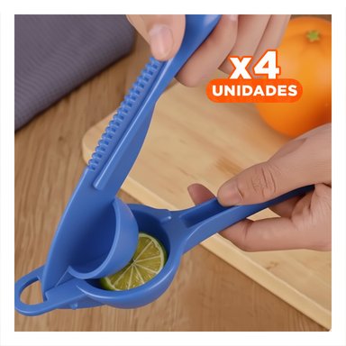 PACK4 JUGUERA COMODA DE LIMON PLASTICO CELESTE PARA USO FACIL Y RAPIDO - 1