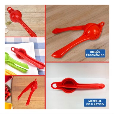 PACK6 EXTRACTOR PORTATIL ROJO FACIL DE USAR PARA JUGOS FRESCOS Y+PAPEL REGALO - 3
