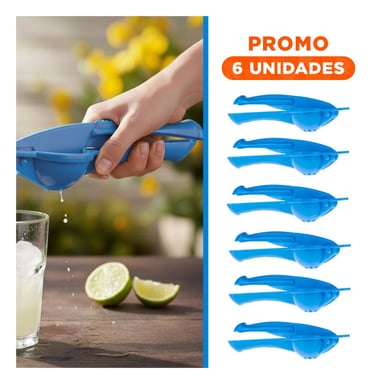PACK6 PRENSA DURABLE DE LIMON PLASTICO CELESTE PARA COCINA HOGAR Y REUNIONES - 1