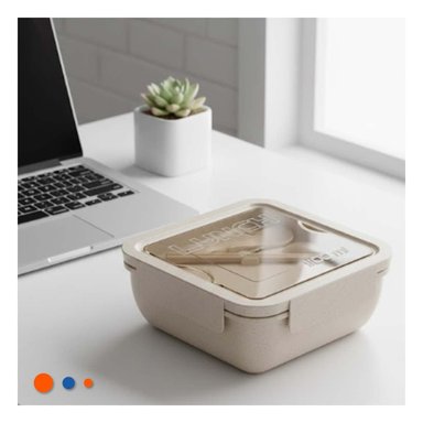 PACK6 CAJA CUADRADA CON CUBIERTOS 1100ML ROSADO PARA LUNCH Y MANTENER FRESCA - 3