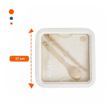 ENVASE CUADRADO CON CUBIERTOS 1100ML ROSADO PARA LUNCH Y TRANSPORTAR COMIDA Y+POST IT - 4