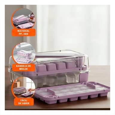 PACK6 RECIPIENTE DE CUBOS DE HIELO VERDE CLIC LINEA PARA COCTELES Y JUGOS Y+REGALO STICKER - 3