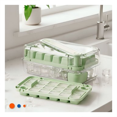 PACK12 MOLDE DE CUBOS DE HIELO VERDE CLIC LINEA FACIL DE LIMPIAR Y GUARDAR - 2