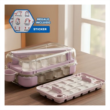 CONTENEDOR DE CUBOS DE HIELO VERDE CLIC LINEA RESISTENTE Y LIGERA Y+REGALO STICKER - 1