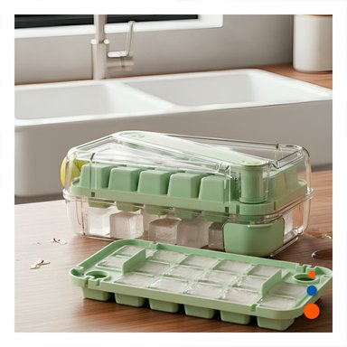 MOLDE DE CUBOS DE HIELO VERDE CLIC LINEA REUTILIZABLE Y COMODO PARA JUGOS Y+PAPEL REGALO - 2