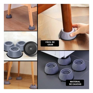 APOYO DE BASE ANTIVIBRATORIO Y ANTIDESLIZANTE EN SET DE CUATRO UNIDADES Y+LIGAS REGALO - 5