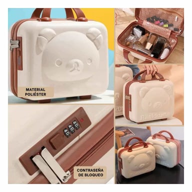 PACK6 PETACA MINI MULTIUSOS INFANTIL DE OSO CON TONOS BEIGE Y+PAPEL REGALO - 3