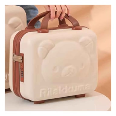 PACK2 MINI MALETA MULTIUSOS CON FIGURA DE OSO Y ACABADO BEIGE FACIL DE TRANSPORTAR - 3
