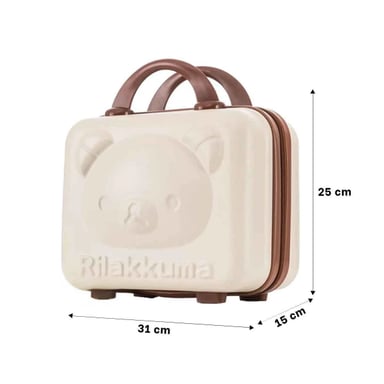 PACK2 MINI MALETA MULTIUSOS CON FIGURA DE OSO Y ACABADO BEIGE FACIL DE TRANSPORTAR - 4
