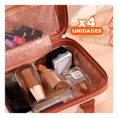 PACK4 MINI MALETA DE OSO MULTIUSOS CON DETALLES SUAVES EN TONALIDAD BEIGE - 1