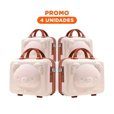 PACK4 PETACA MINI PORTATIL DE OSO MULTIUSOS CON ACABADO BEIGE Y+REGALO STICKER - 1