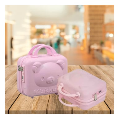 PACK4 MINI MALETA DE OSO MULTIUSOS CON DETALLES SUAVES EN TONALIDAD ROSADO - 5
