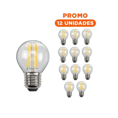 PACK12 LUMINARIA COMPACTA 4W TRANSPARENTE LUZ BLANCA PARA HOGAR CASA NAVIDAD Y+REGALO STICKER - 1