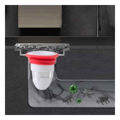 PACK6 VALVULA DE PISO CON SISTEMA ANTI INSECTOS PARA COCINA COLOR BLANCO Y+REGALO STICKER - 5
